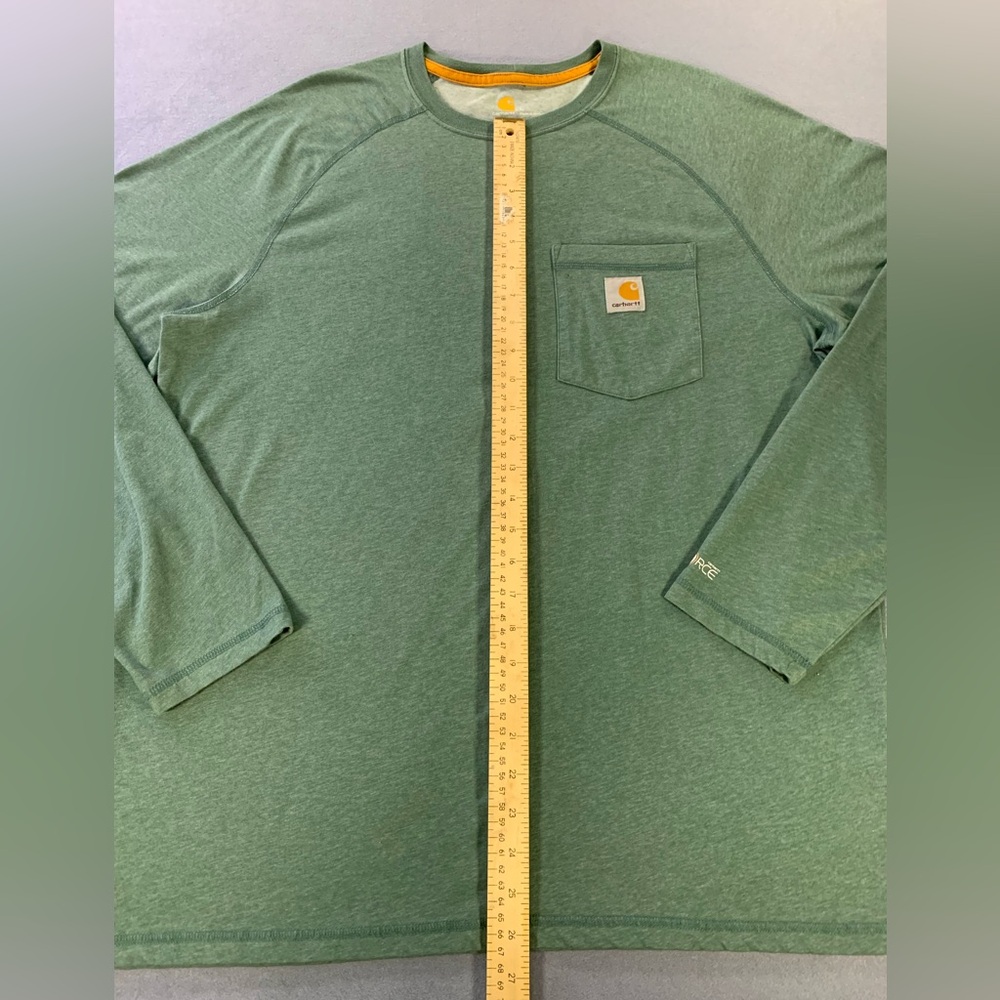 Carhartt Men’s Long Sleeve Relaxed Fit Sz Large Light Green Shirt - Picture 4 of 5
